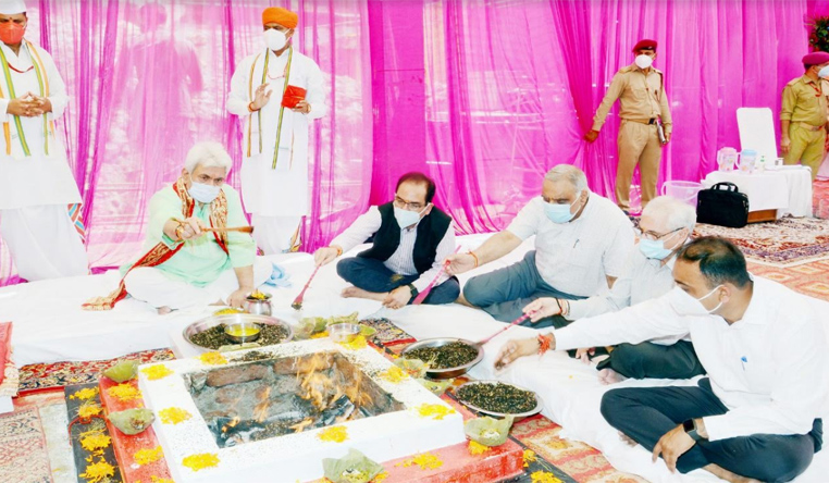Lt Governor lays foundation for Rs 24.4 cr Durga Bhawan at Shri Mata Vaishno Devi Shrine